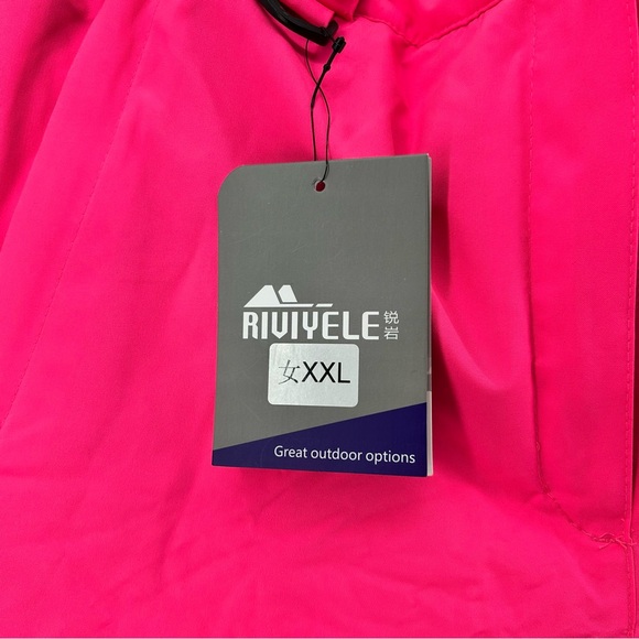 RIUIYELE Women's Detachable Ski Snow Bib Pants Pink Sz 2XL NWT - Picture 3 of 10